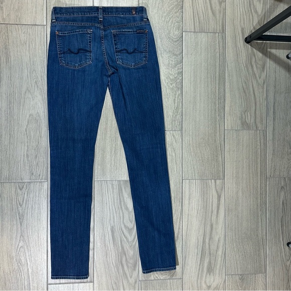 7 FOR ALL MANKIND 7FAM ROXANNE Whiskered Low Rise Skinny Jeans 27 - Picture 8 of 12